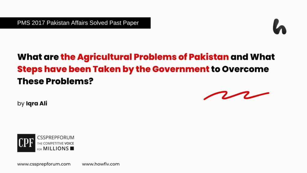 The Agricultural Problems of Pakistan by Miss Iqra Ali