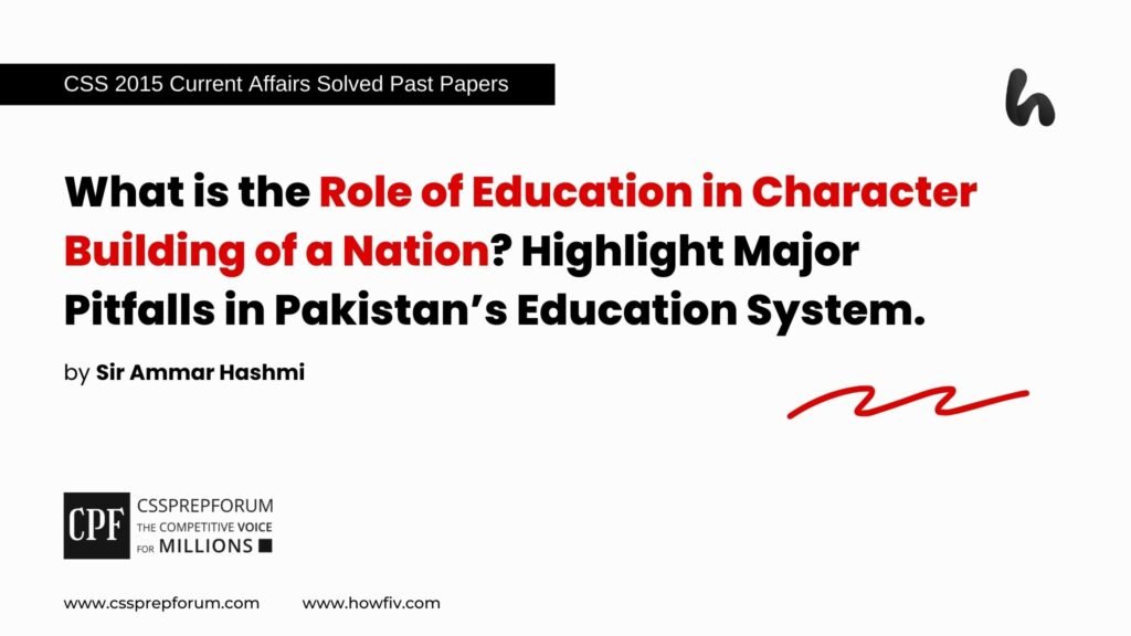 Role of Education in Character Building of a Nation