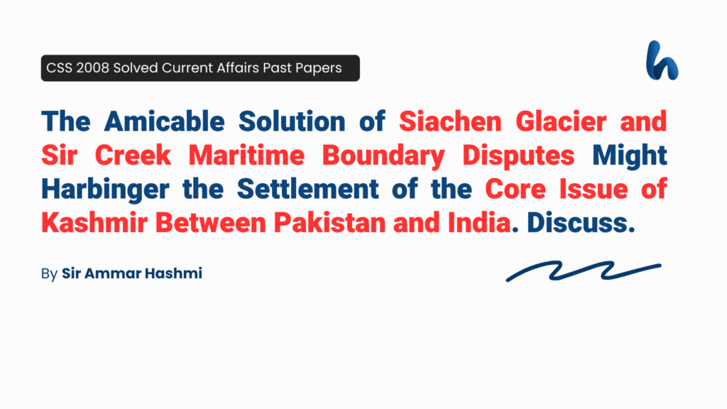 Settlement of the Core Issue of Kashmir by Sir Ammar Hashmi