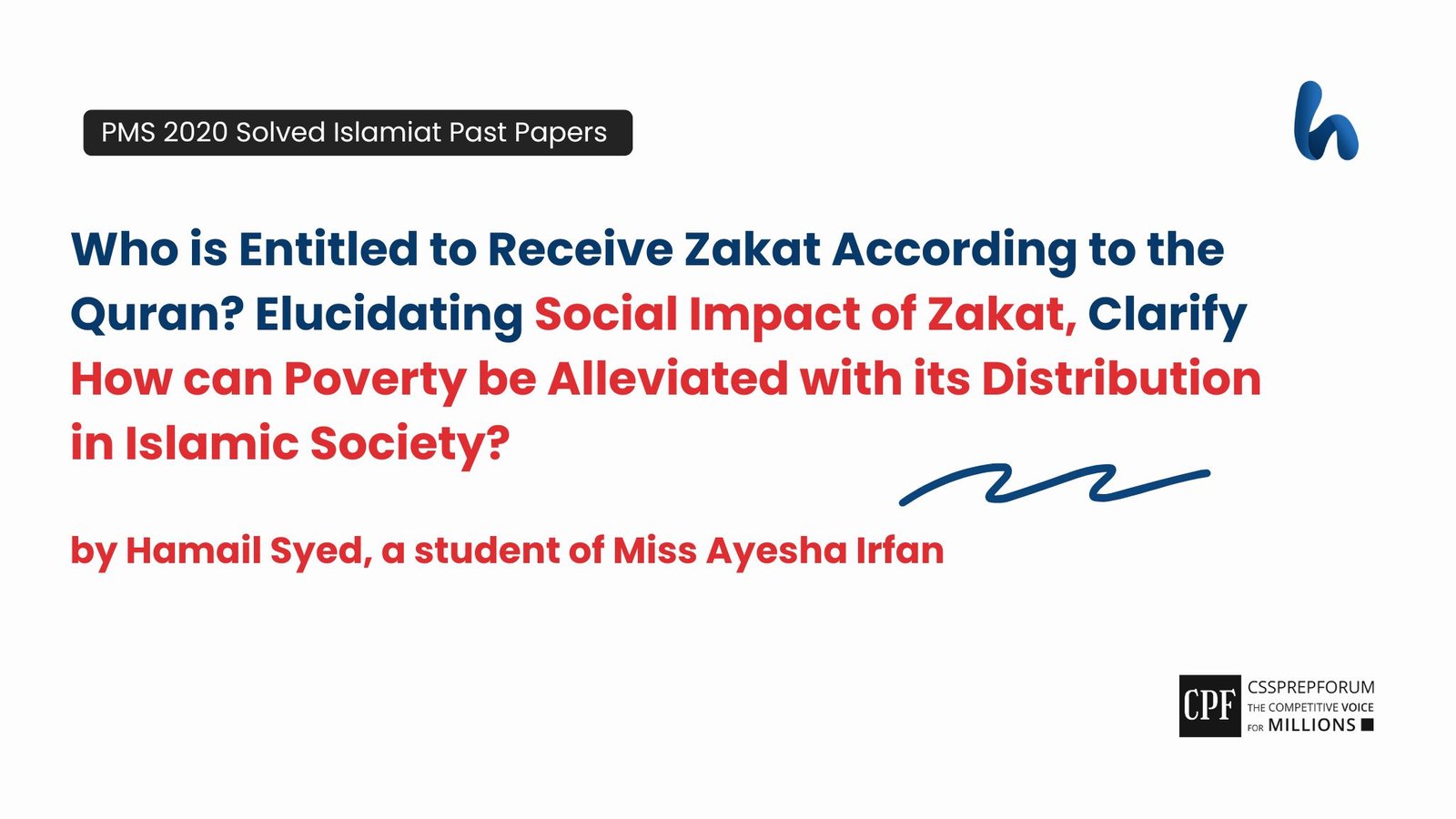 The Social Impact of Zakat by Hamail Syed