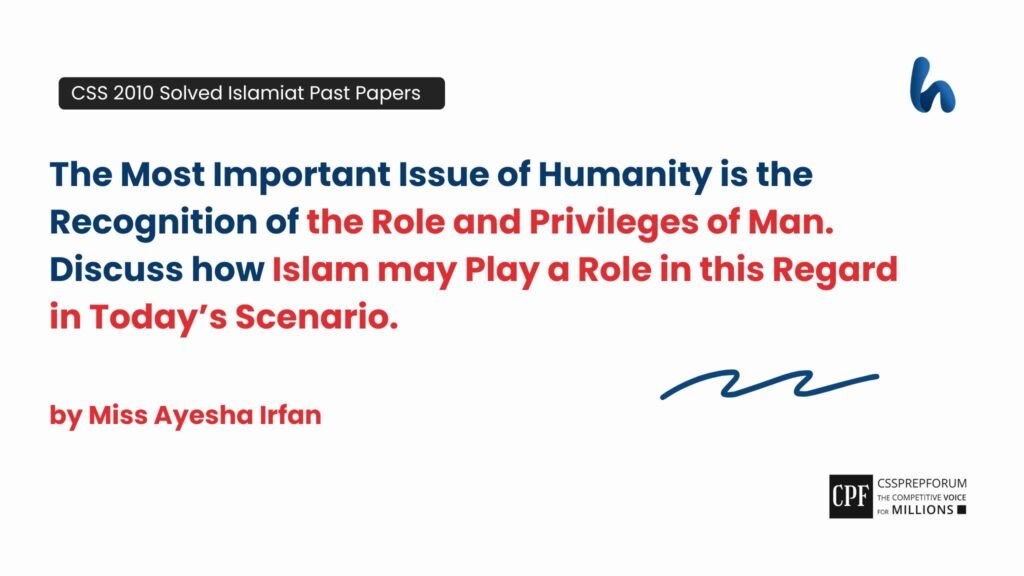 Role and Privileges of Man in Islam by Miss Ayesha Irfan