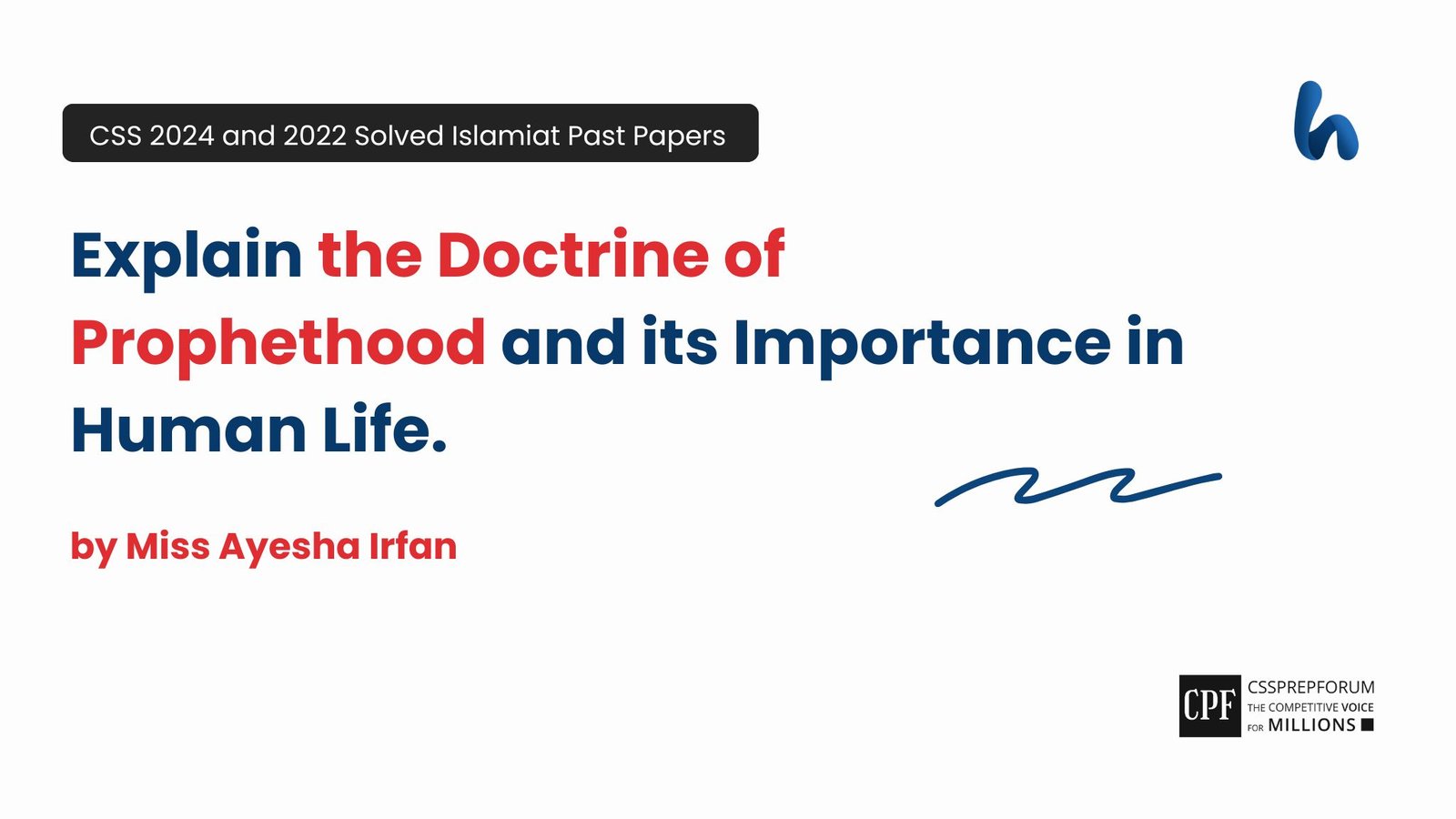 The doctrine of Prophethood by Miss Ayesha Irfan