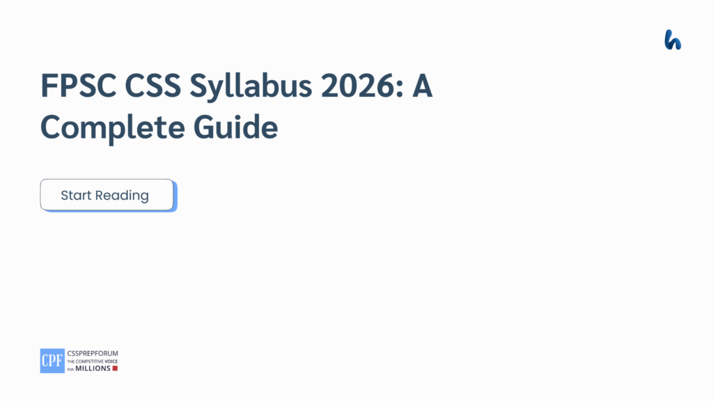 FPSC CSS Syllabus 2026 A Complete Guide