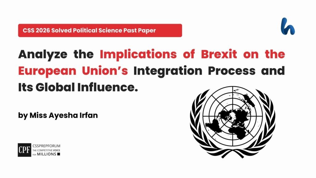 Implications of Brexit on the European Union by Miss Ayesha Irfan