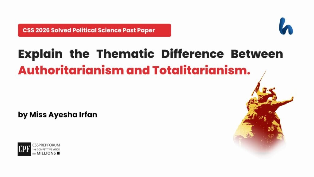 Thematic Difference Between Authoritarianism and Totalitarianism by Miss Ayesha Irfan