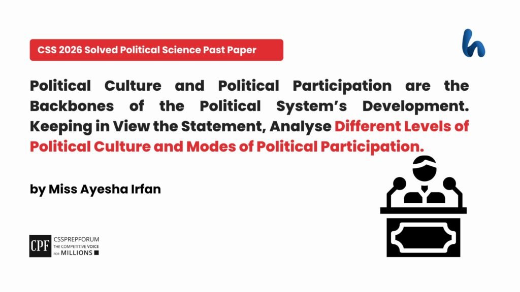 Political Culture and Political Participation by Miss Ayesha Irfan