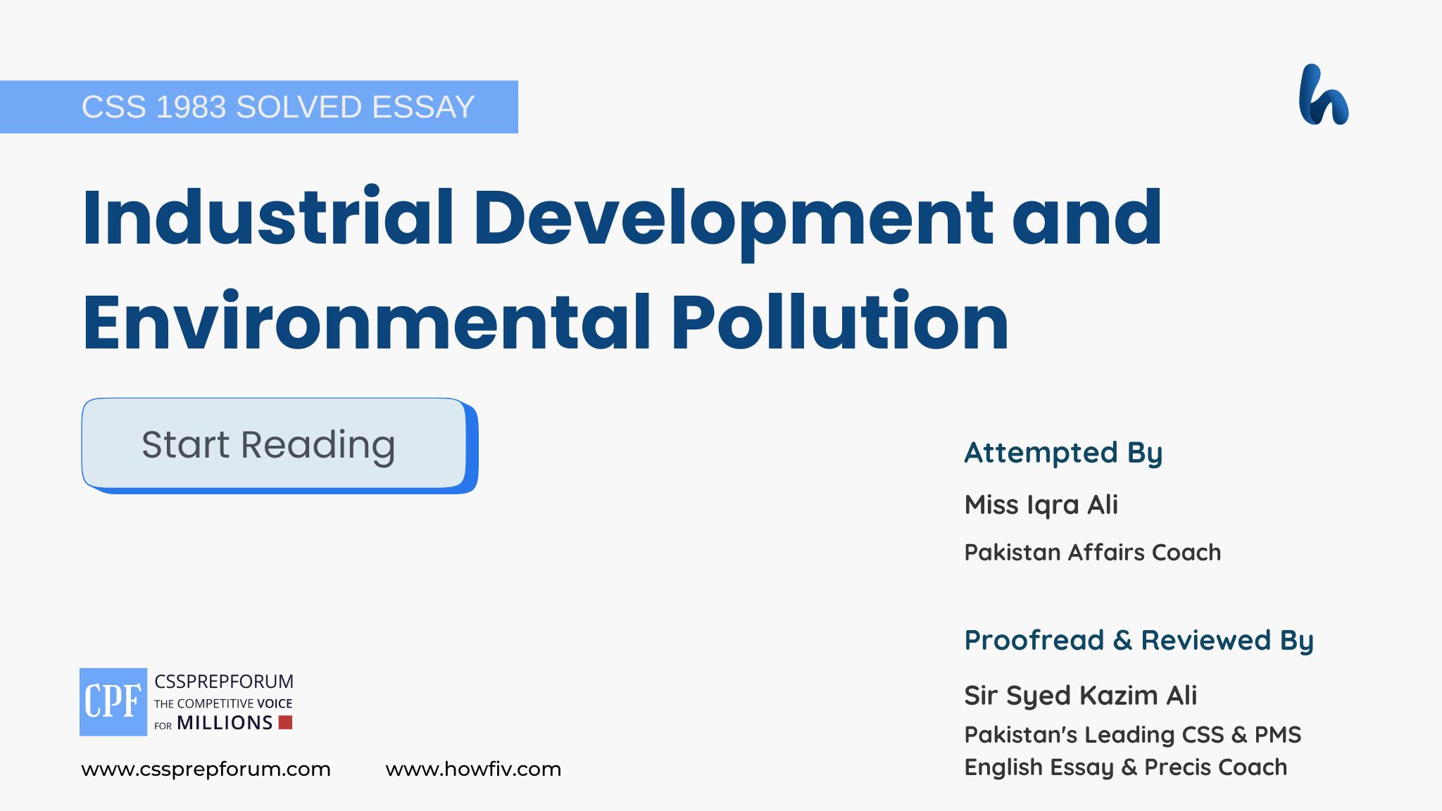 Industrial Development and Environmental Pollution by Miss Iqra Ali