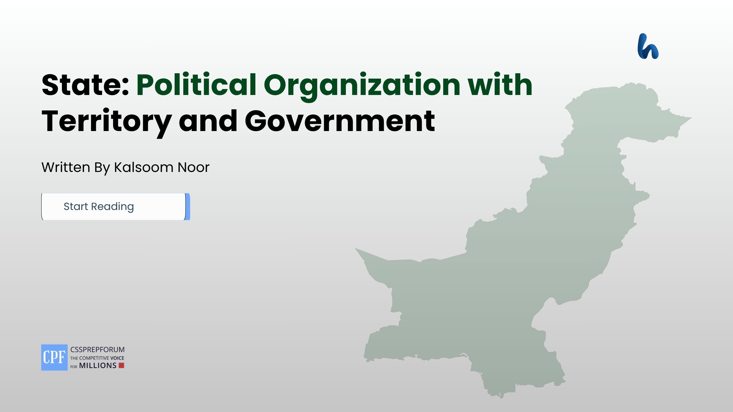 State: Political Organization with Territory and Government