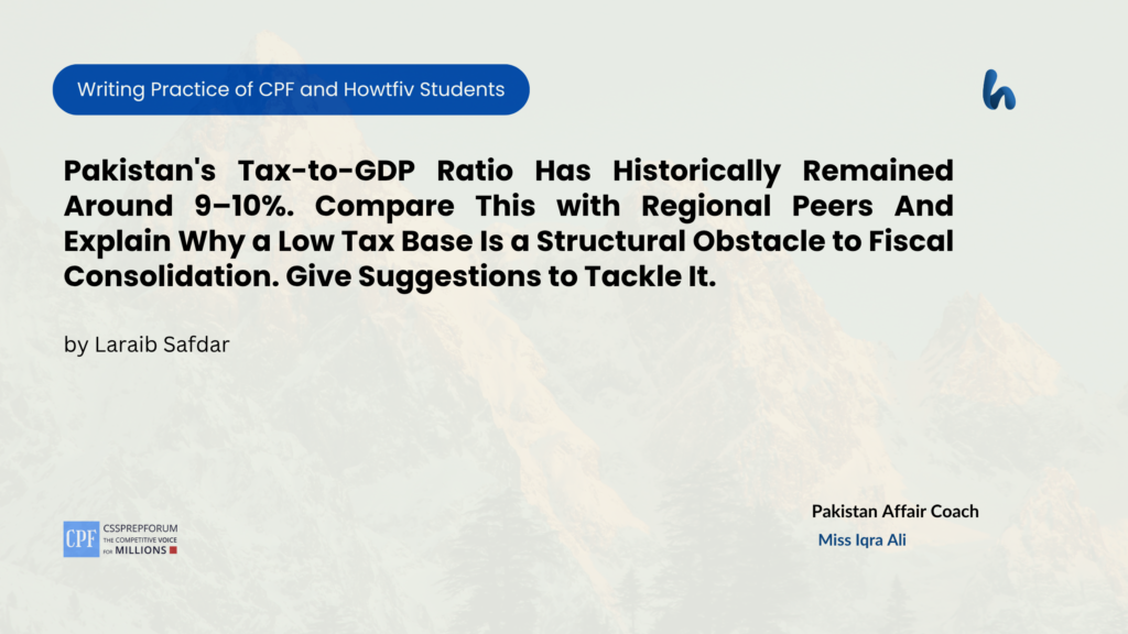 Pakistan tax to GDP Laraib