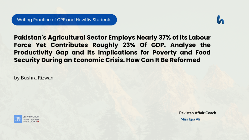 Pakistan's Agricultural Sector Employs