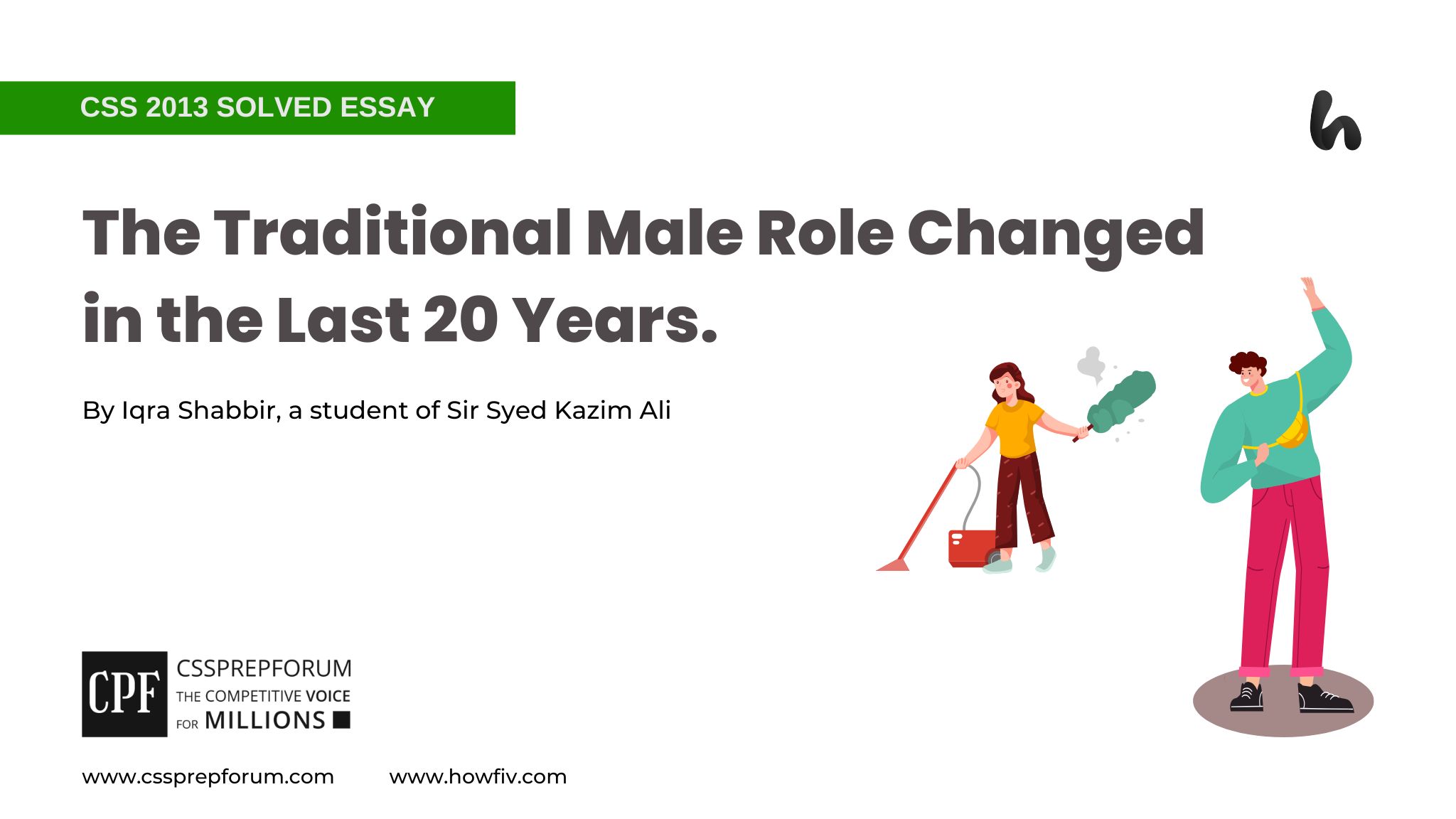 The Traditional Male Role Changed in the Last 20 Years. by Iqra Shabbir