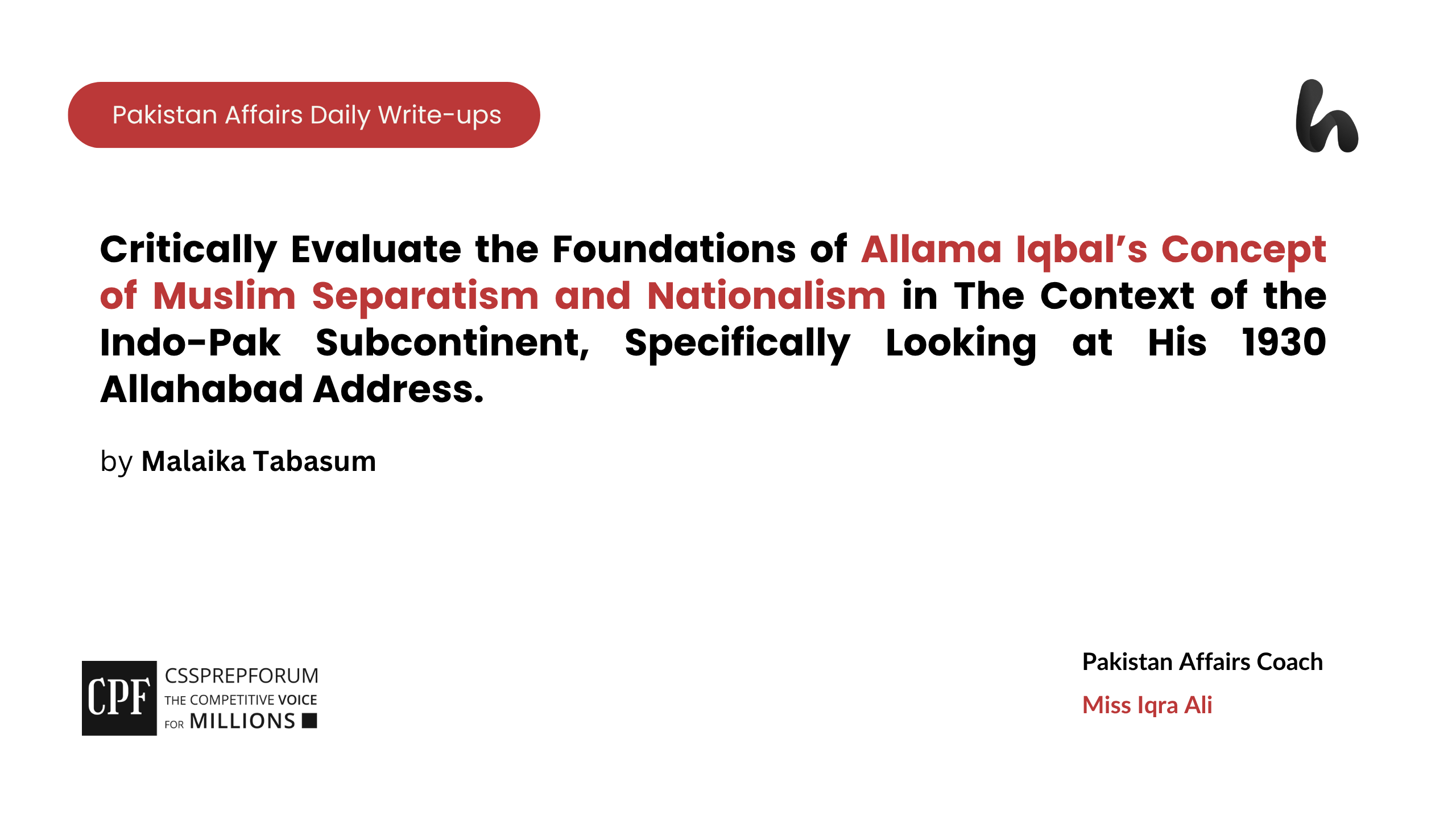 The following article explores the philosophical and geopolitical foundations of Allama Iqbal’s vision for a distinct Muslim identity in British India...