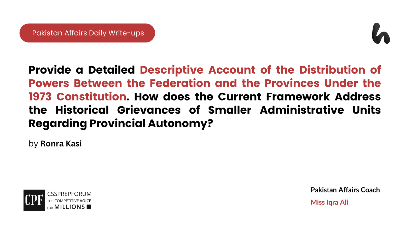 Provide a Detailed Descriptive Account of the Distribution of Powers Between the Federation and the ri