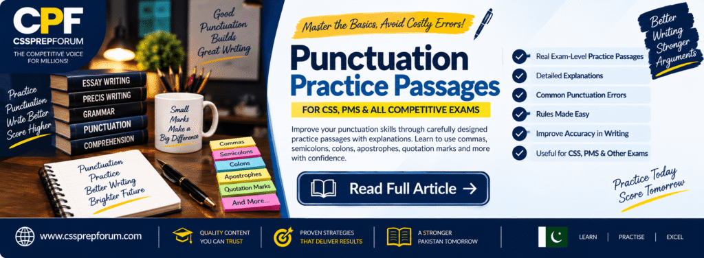 Punctuation Practice Passages for CSS Aspirants