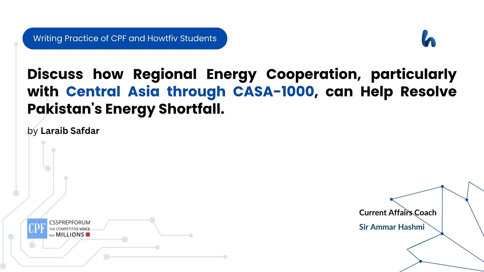 Discuss how Regional Energy Cooperation, particularly with Central Asia through CASA-1000, can Help Resolve Pakistan's Energy Shortfall.
