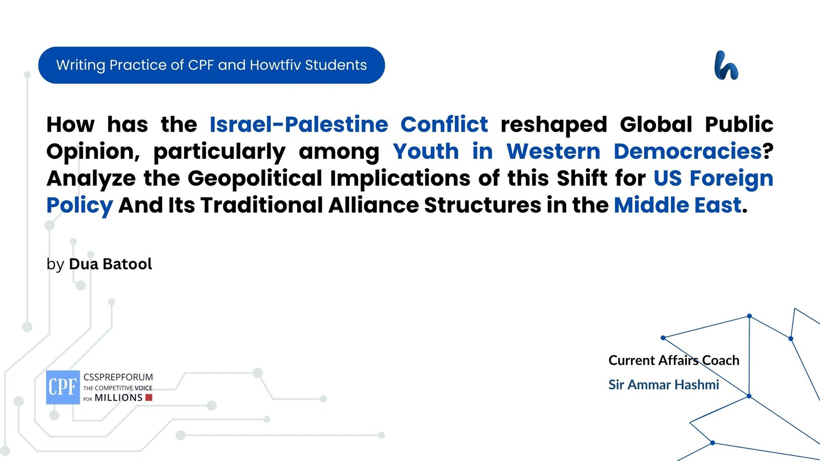 How has the Israel-Palestine Conflict reshaped Global Public Opinion, particularly among Youth in Western Democracies? Analyze the Geopolitical Implications of this Shift for US Foreign Policy And Its Traditional Alliance Structures in the Middle East.